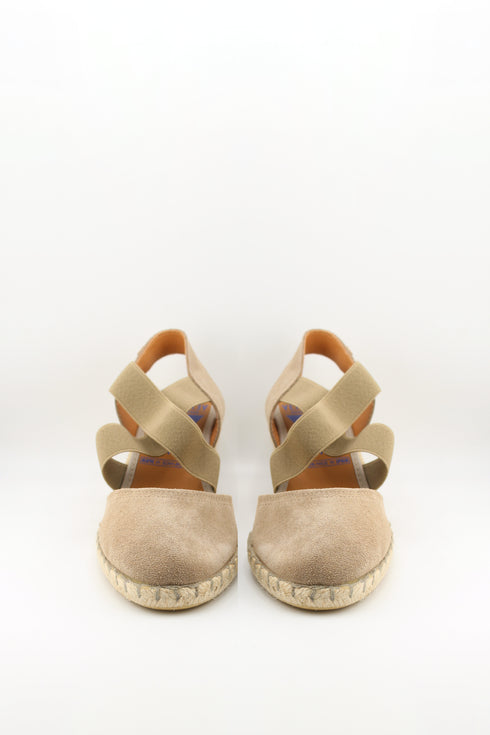 Verbenas Espadrille Wedge Sandals with Elastic Straps